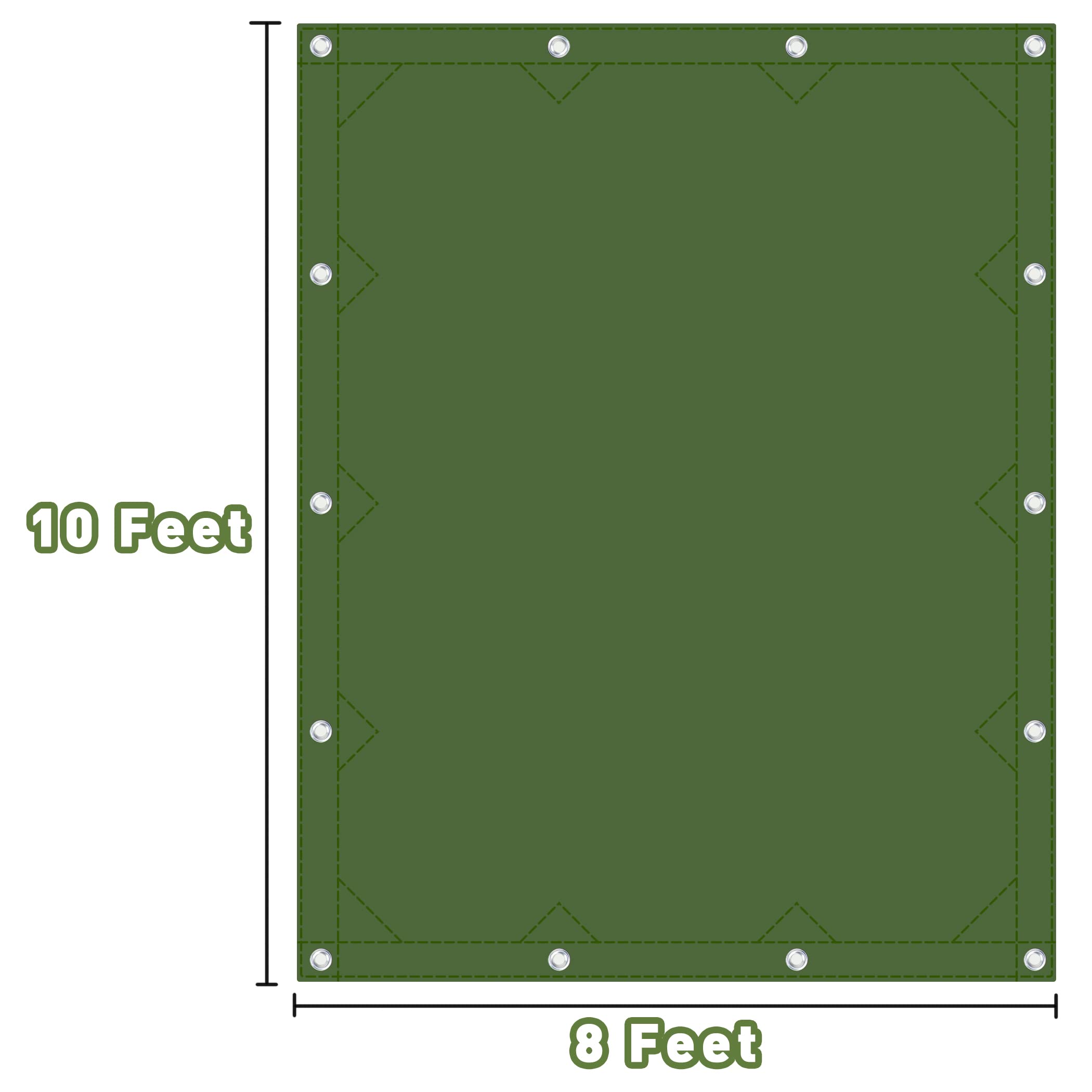 CARTMAN Finished Size 8x10 Feet Canvas Tarp with Rustproof Grommets, Heavy Duty Multipurpose Tarpaulin Cover for Canopy Tent, Roof, Camping, Woodpile - Image 6