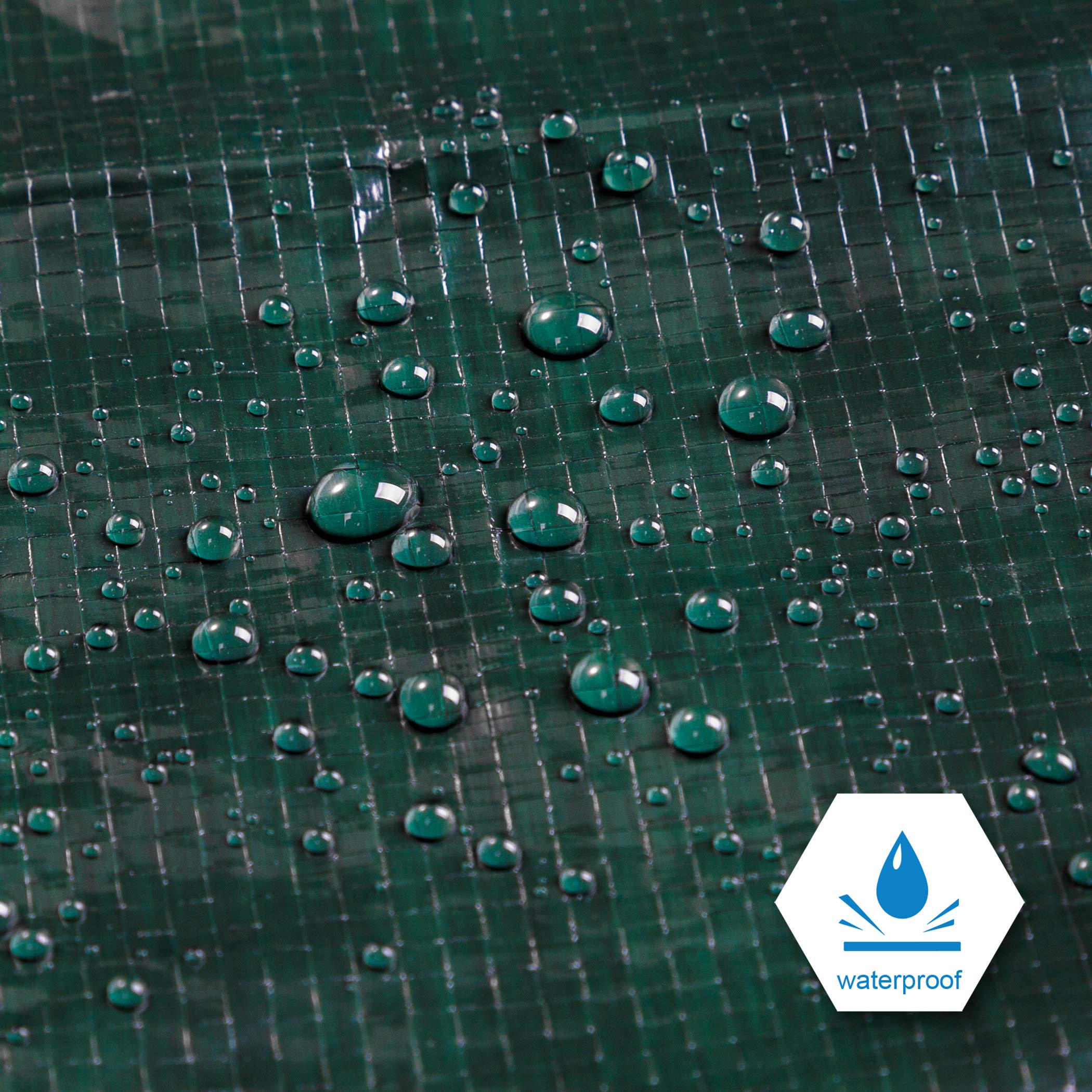 CARTMAN Finished Size 8x10 Feet Waterproof Green Tarp 8 Mil Thick, Multipurpose Protective Cover for Emergency Rain Shelter Camping Tarpaulin - Image 3